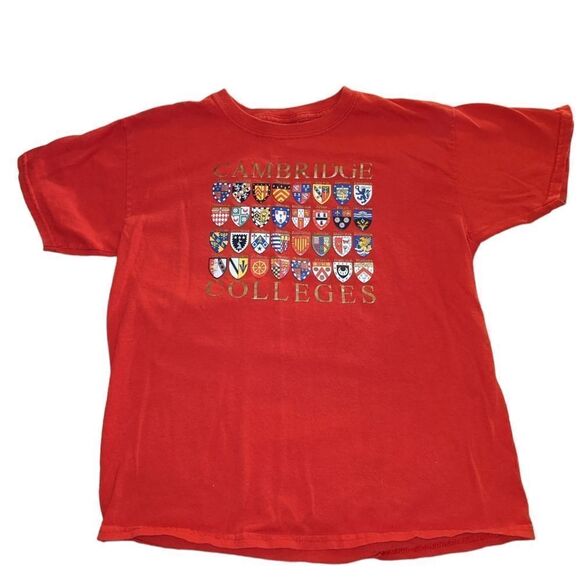 Vintage Youth Cambridge‎ colleges  red t-shirt size YL  🌈5 for $25 - Picture 1 of 3